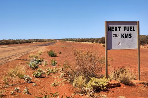 Outback Highway in the middle of Australia