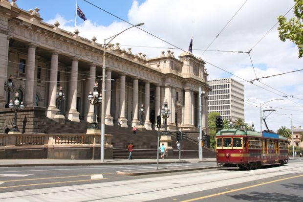 Parliament of Victoria state building in Melbourne, Australia