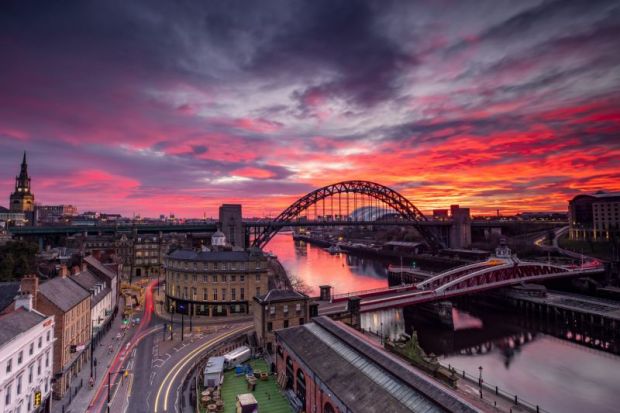Sunrise over Newcastle Upon Tyne