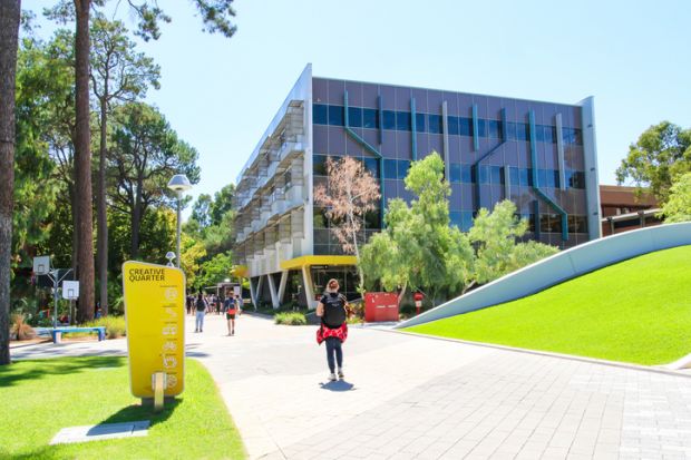 Students on campus at Curtin University, Perth Western Australia