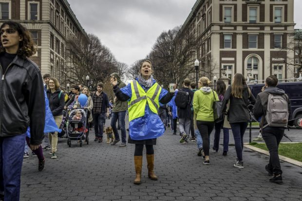 Protests by students are a common sight at Columbia University. Protests by students are a common sight at Columbia University.