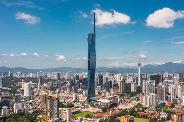 Aerial view of Merdeka 118 tower, also known as Menara Warisan Merdeka