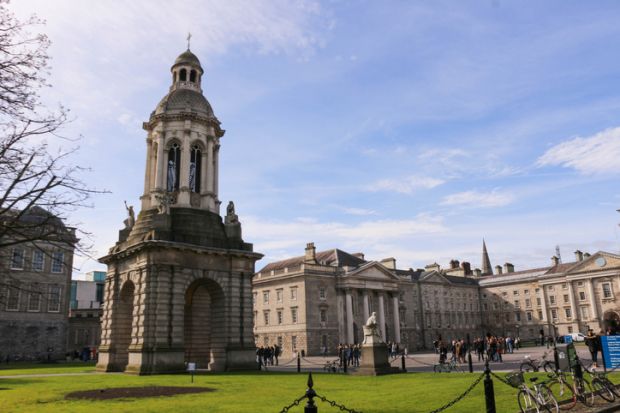 The bell tower located in Parliament Square in Ireland