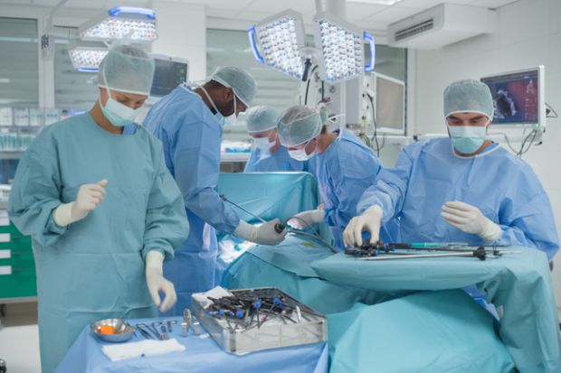 Surgical team in operating room