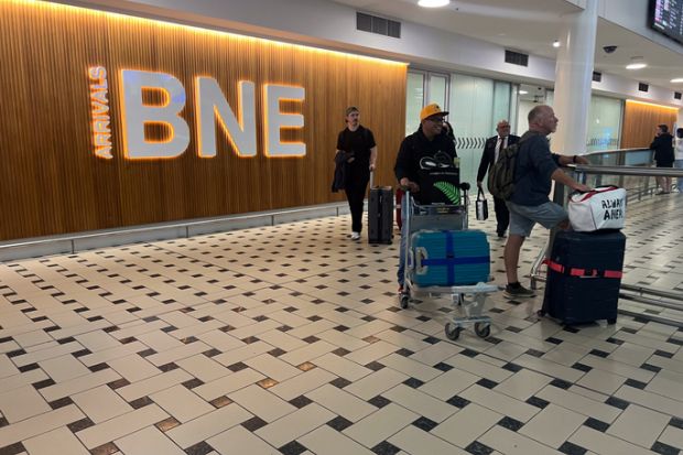 Air passengers arrives at Brisbane Airport (BNE) Air passengers arrives at Brisbane Airport (BNE)