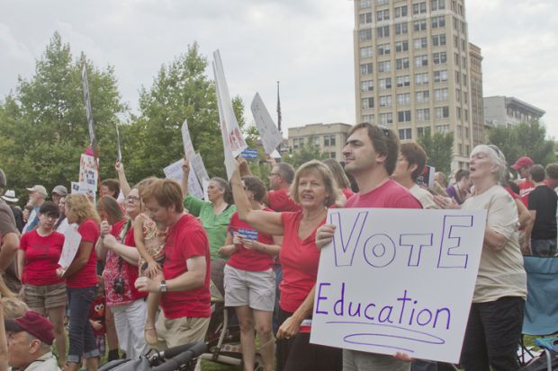 Moral Monday rally education protesters
