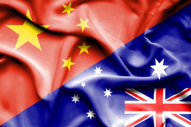 China, Australia flags