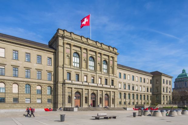 Facade of the main building of the Swiss Federal Institute of Technology in Zurich