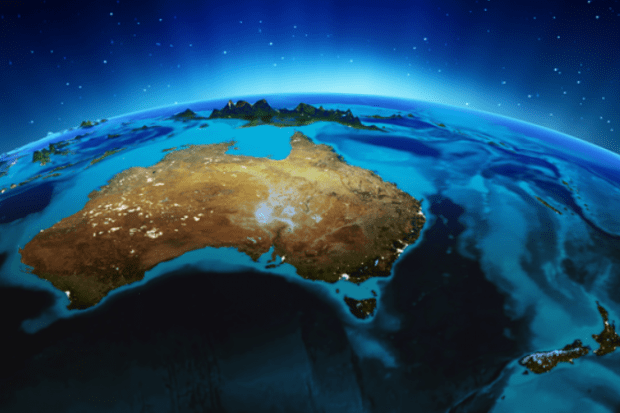 Australia New Zealand globe