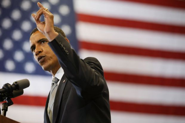 US president Barack Obama giving a speech