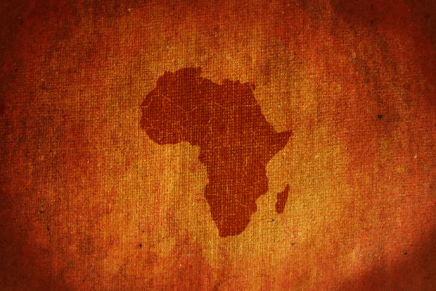 Africa map on canvas