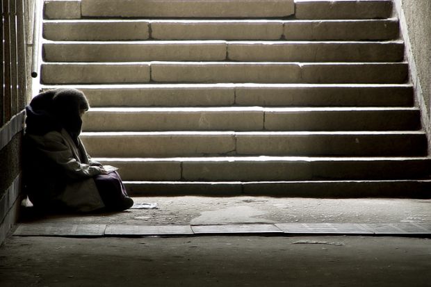 A homeless woman A homeless woman