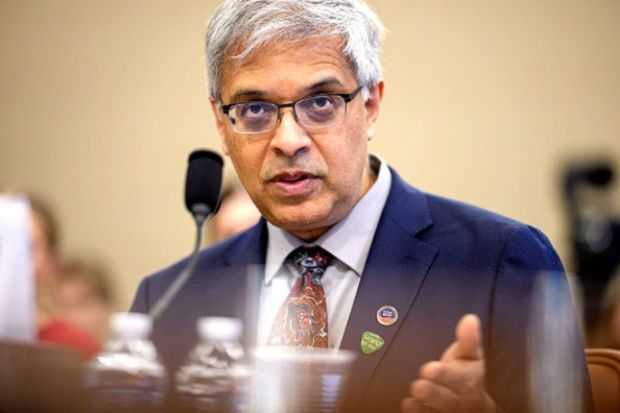 NIH director Jay Bhattacharya speaks during a House Appropriations Subcommittee meeting