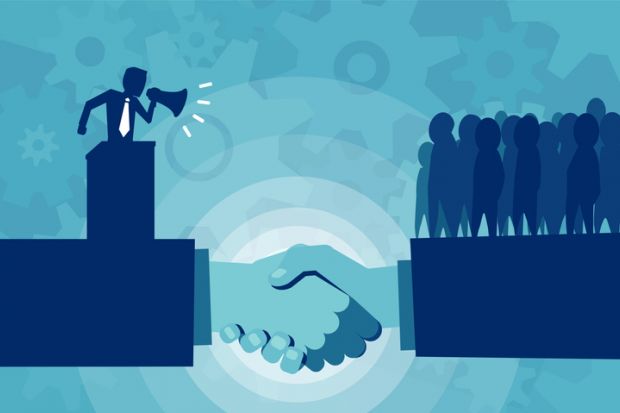 A leader addresses workers A leader addresses workers