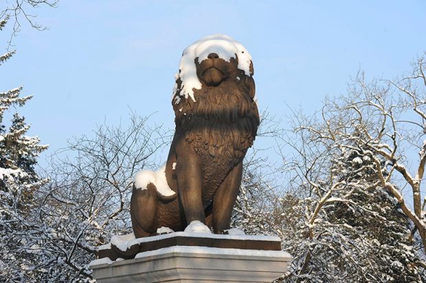 Lion statue covered in snow in Germany. To illustrated concerns about Germany's deal with the open access publisher MDPI, which some believe may be linked to predatory journals Lion statue covered in snow in Germany. To illustrated concerns about Germany's deal with the open access publisher MDPI, which some believe may be linked to predatory journals