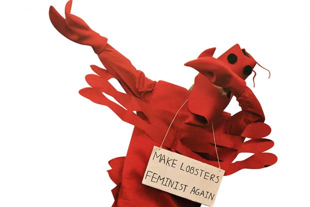 Lobster with protest sign
