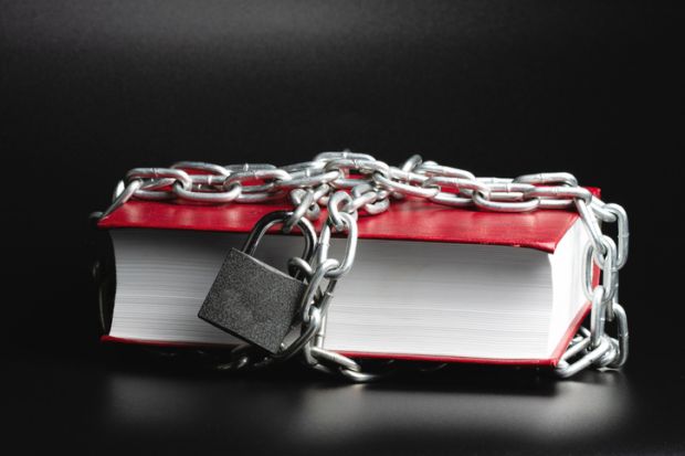 A locked book, symbolising monograph open access A locked book