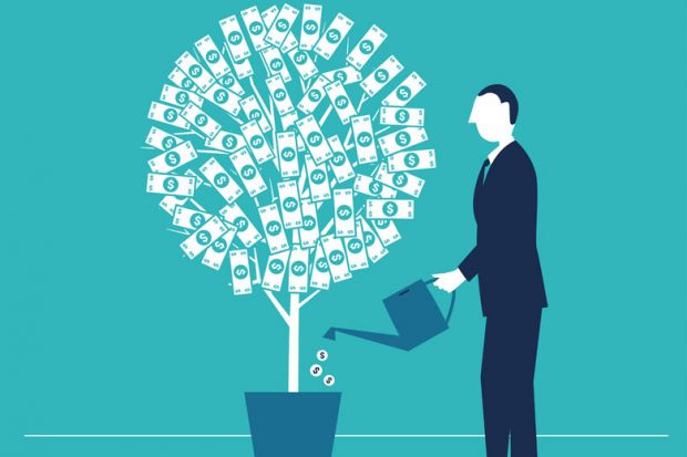 man-watering-money-tree-illustration