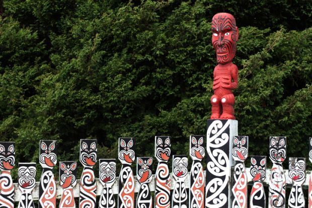 Maori carved poles