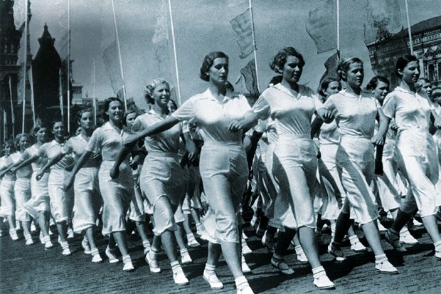 Marching women