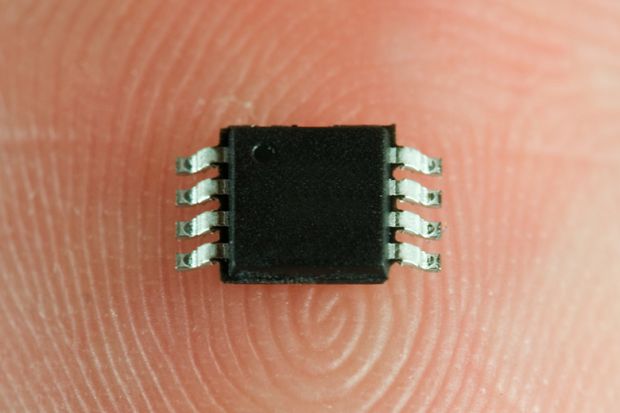 Microchip on person's finger/fingerprint