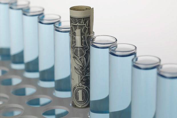 Money in a test tube