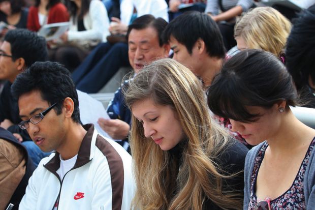 Participants at Korean-language essay contest, Yonsei University
