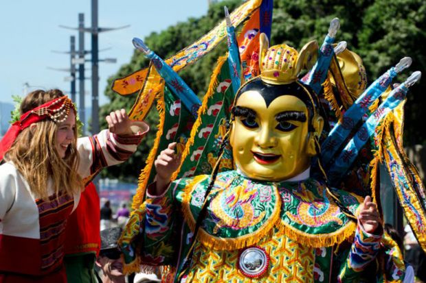 People celebrating Chinese Year of the Snake, Wellington, New Zealand
