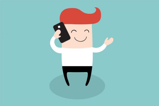 Person speaking on mobile phone (illustration)
