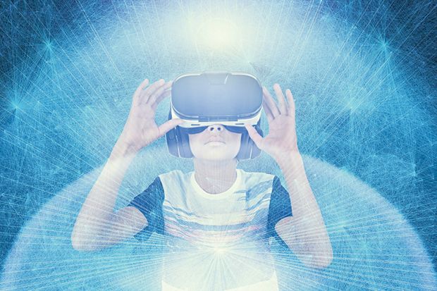 Person wearing VR headset