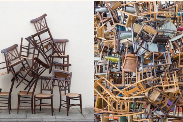 Piles of chairs