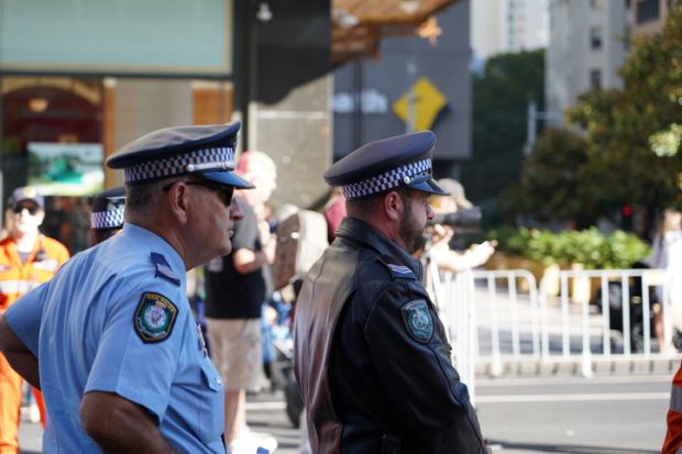Police watching ANZAC Parade