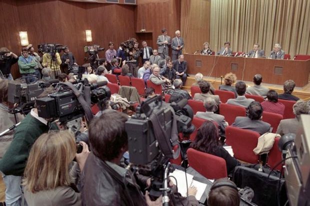 Press conference that led to the fall of the Berlin Wall