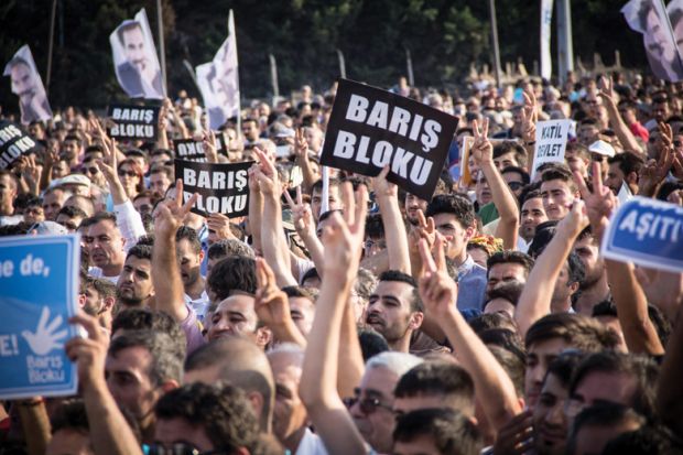 Protesters at Peace Bloc rally, Bakırköy, Istanbul, Turkey Protesters at Peace Bloc rally, Bakırköy, Istanbul, Turkey