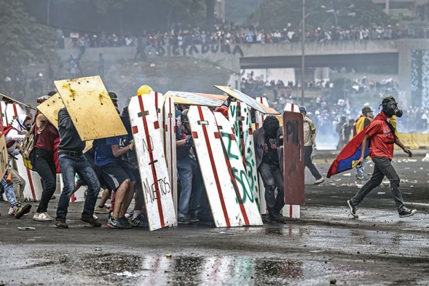 Protestors in Venezuela