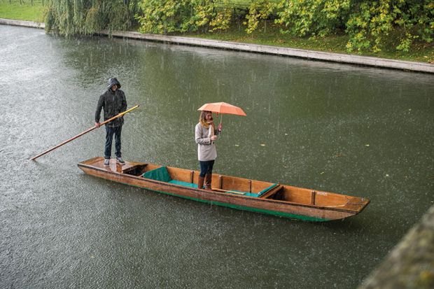 Punting in the rain