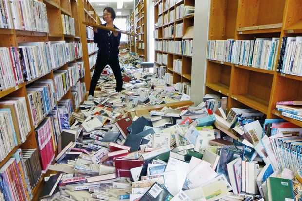 library after earthquake