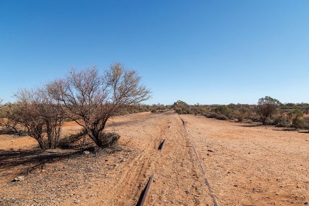 Railway line in Australian outback