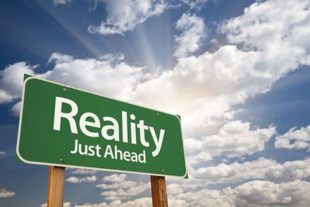 Reality Just Ahead sign