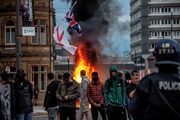 Rioters in Sunderland in August 2024 Rioters in Sunderland in August 2024