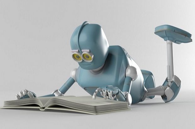 A robot reading