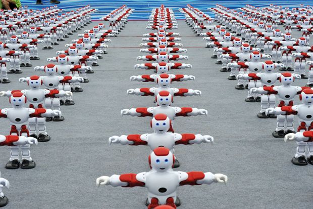 Robots lined up