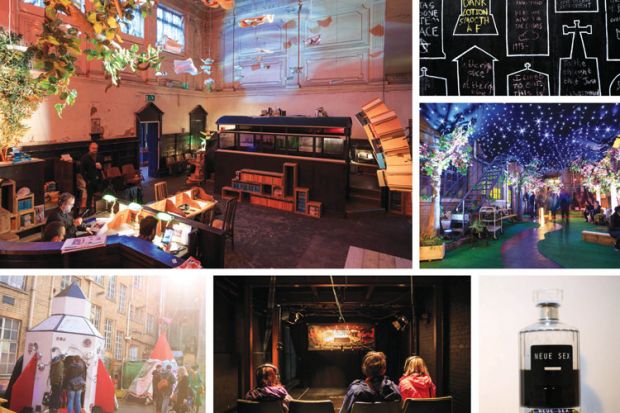 Rooms festival collage of exhibits Rooms festival collage of exhibits