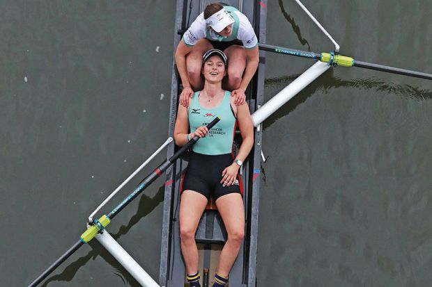 Two female rowers