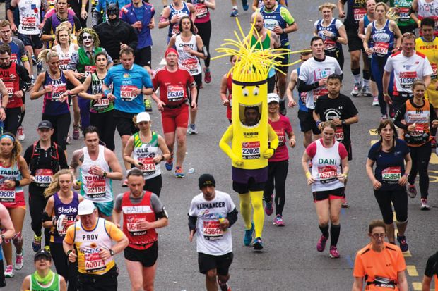 Runners competing in London Marathon
