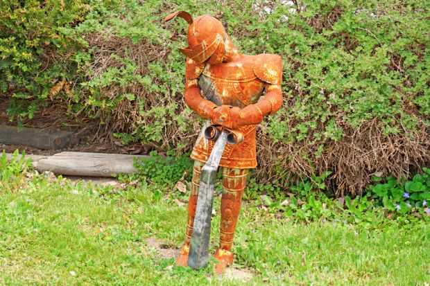 A rusty suit of armour