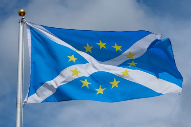The European stars superimposed on the Scottish saltire