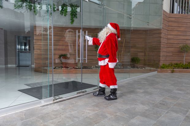 Santa opening door