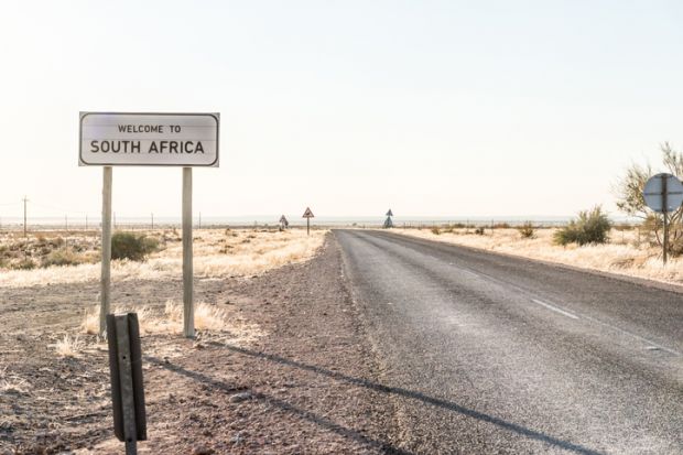 A sign reading: "Welcome to South Africa"