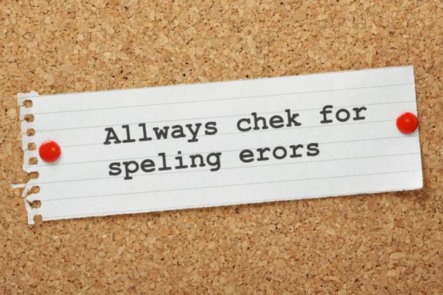 Spelling mistake/typo pinned to corkboard
